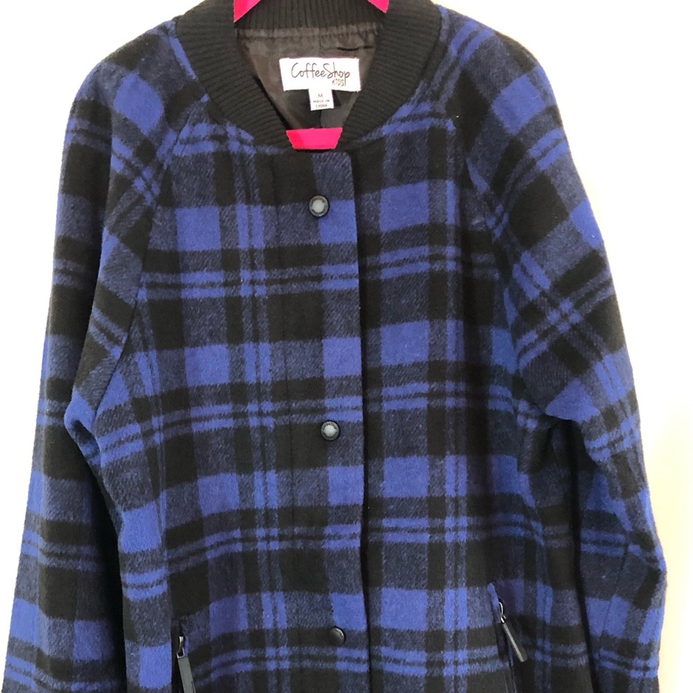 Girls Coffee Shop Plaid Coat